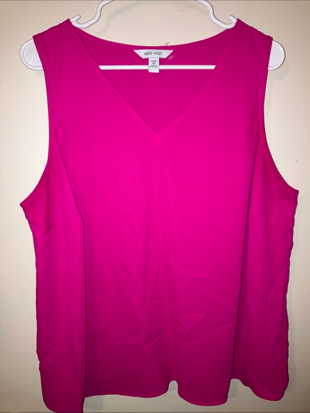 Nine West Women's Hot Pink V-Neck Sleeveless Camisole